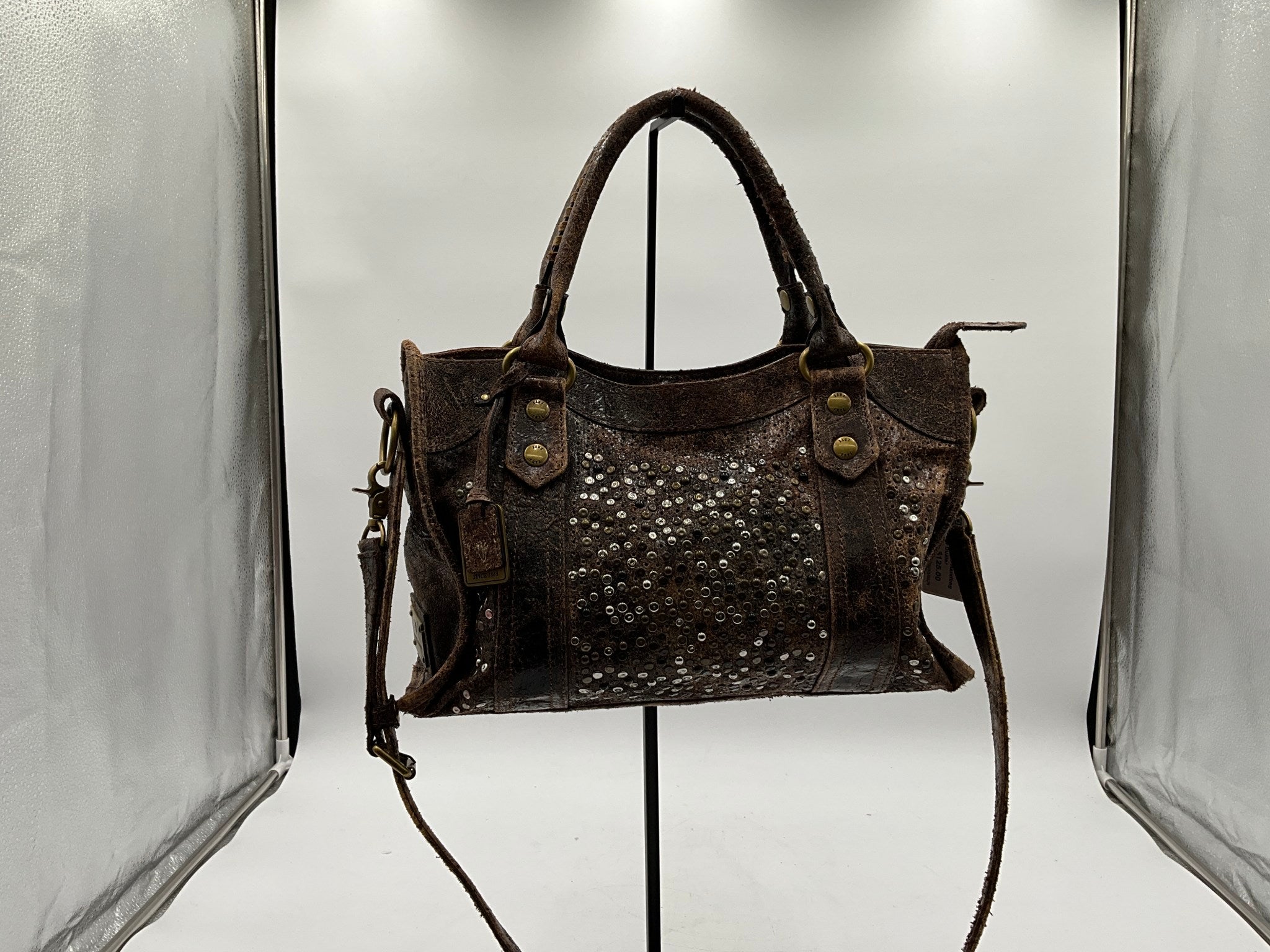 Frye Brown Leather Handbag w Duster
